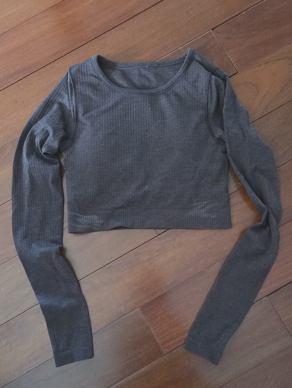 Lululemon Ebb To Street Ribbed Long-Sleeve Crop Top Brown Size 4